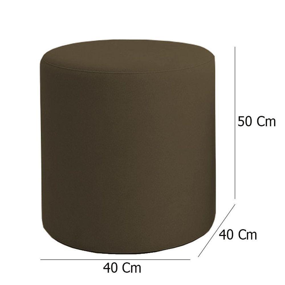 Kit 2 Puffs Beca Cilindro Suede Live - 7 Decor Marrom - 4
