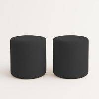 Kit 2 Puffs Beca Cilindro Boucle Live - 7 Decor Preto - 1