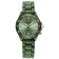 Relógio De Quartzo Feminino Design Casual Pulseira De Silicone 5atm à Prova D´agua Verde - 1