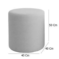 Kit 2 Puffs Beca Cilindro Suede Live - 7 Decor Prata - 4