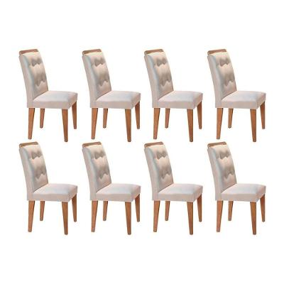 Cadeira Sala De Jantar Imperatriz Kit 8 Un Imbuia/veludo Creme