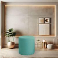 Puff Beca Cilindro Boucle Live - 7 Decor Azul Turquesa - 2