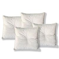 Kit 4 Almofadas Quadradas Tina Com Botão Central Veludo - 7 Decor Bege - 1