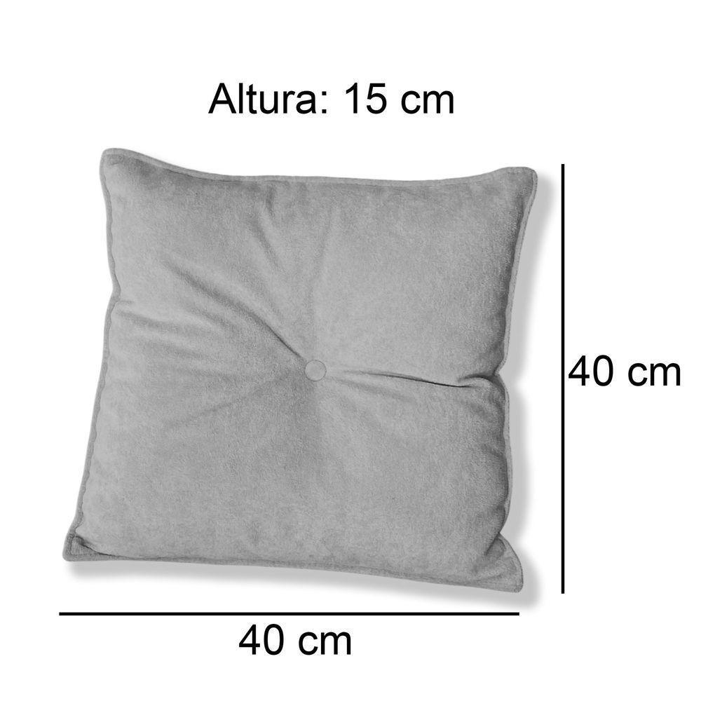 Kit 4 Almofadas Quadradas Tina Com Botão Central Boucle - 7 Decor Prata - 4