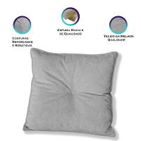 Kit 4 Almofadas Quadradas Tina Com Botão Central Boucle - 7 Decor Prata - 3