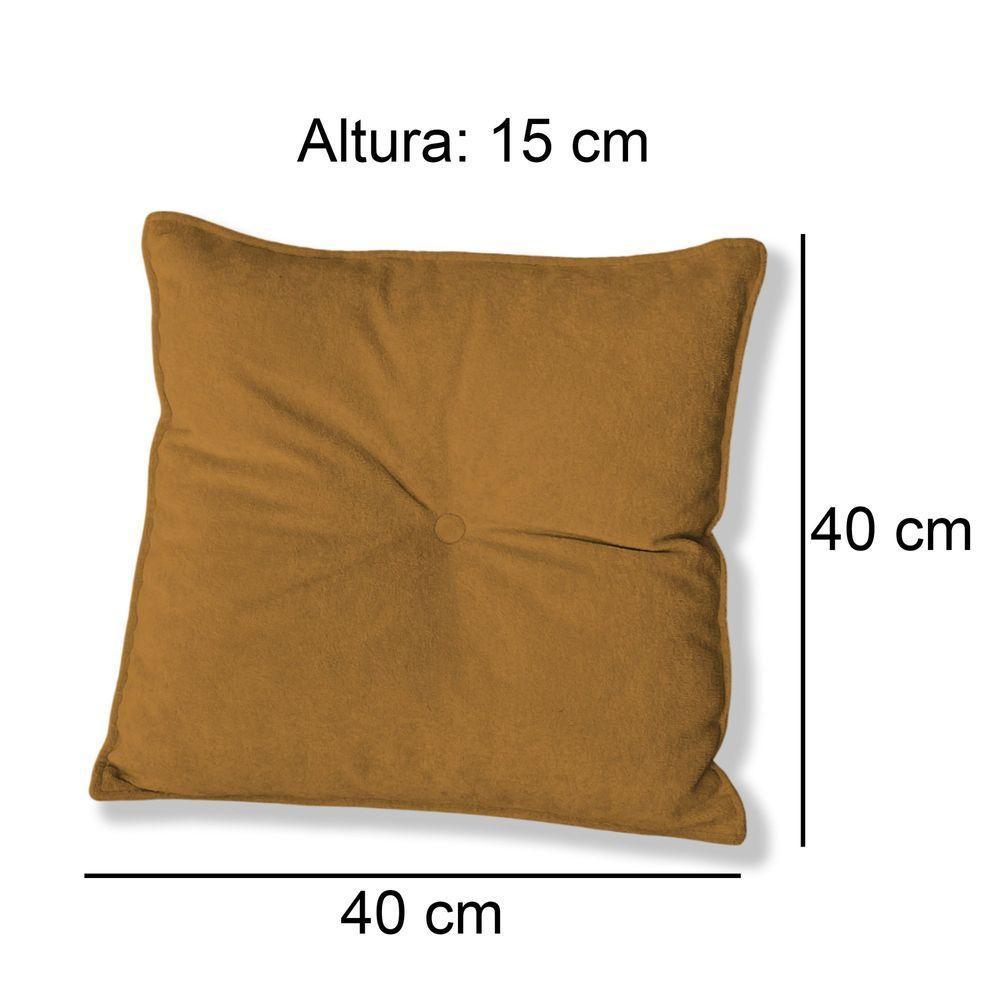 Kit 4 Almofadas Quadradas Tina Com Botão Central Boucle - 7 Decor Terracota - 4