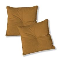 Kit 2 Almofadas Quadradas Tina Com Botão Central Boucle - 7 Decor Terracota - 1