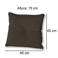 Kit 2 Almofadas Quadradas Tina Com Botão Central Veludo - 7 Decor Marrom - 4
