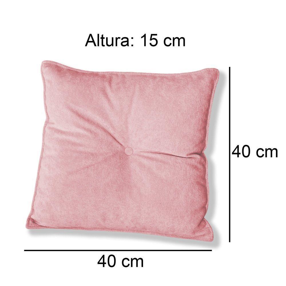 Kit 2 Almofadas Quadradas Tina Com Botão Central Veludo - 7 Decor Rosa - 4
