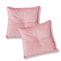 Kit 2 Almofadas Quadradas Tina Com Botão Central Veludo - 7 Decor Rosa - 1