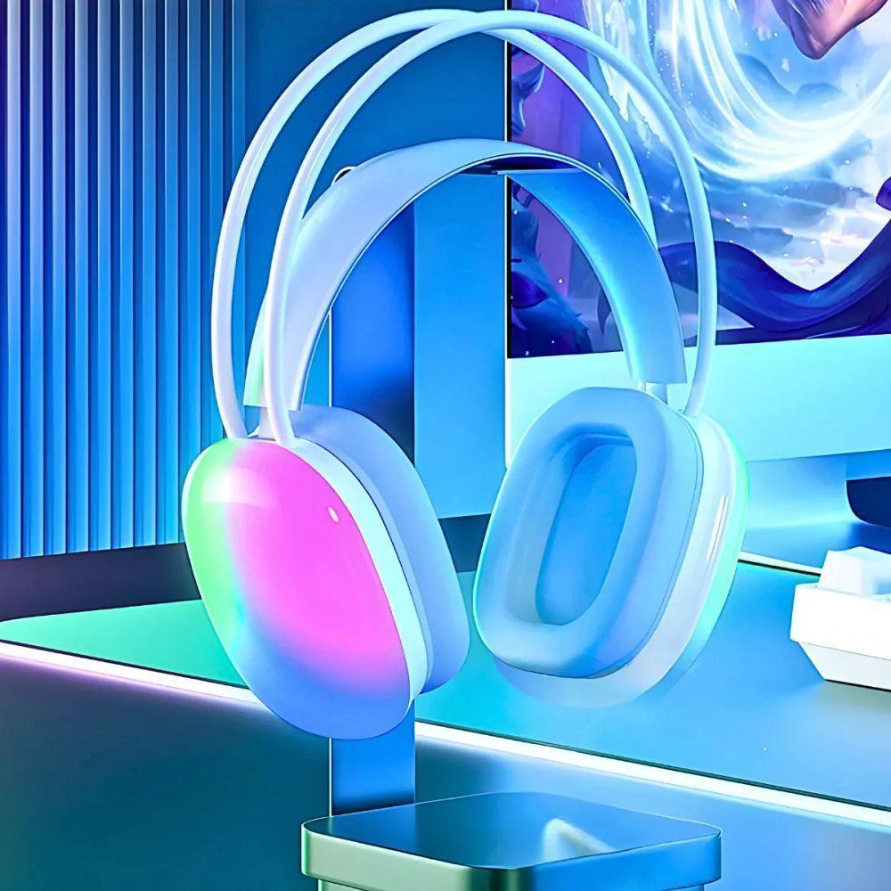 Fone De Ouvido Sem Fio Bluetooth V5.3 Com Led - Branco - 4