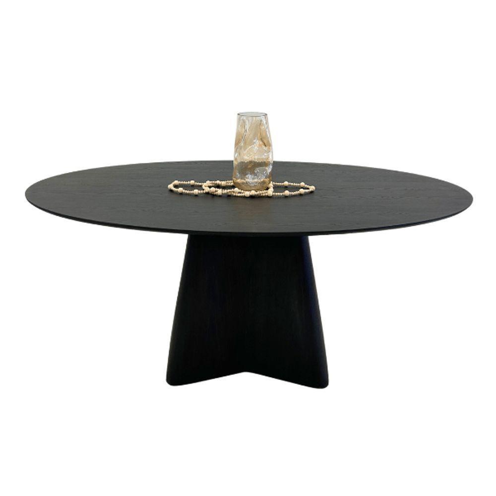 Mesa De Jantar Cone Lazo Oval 140x90 Cm Tampo Ébano Base Ébano Preto - 3