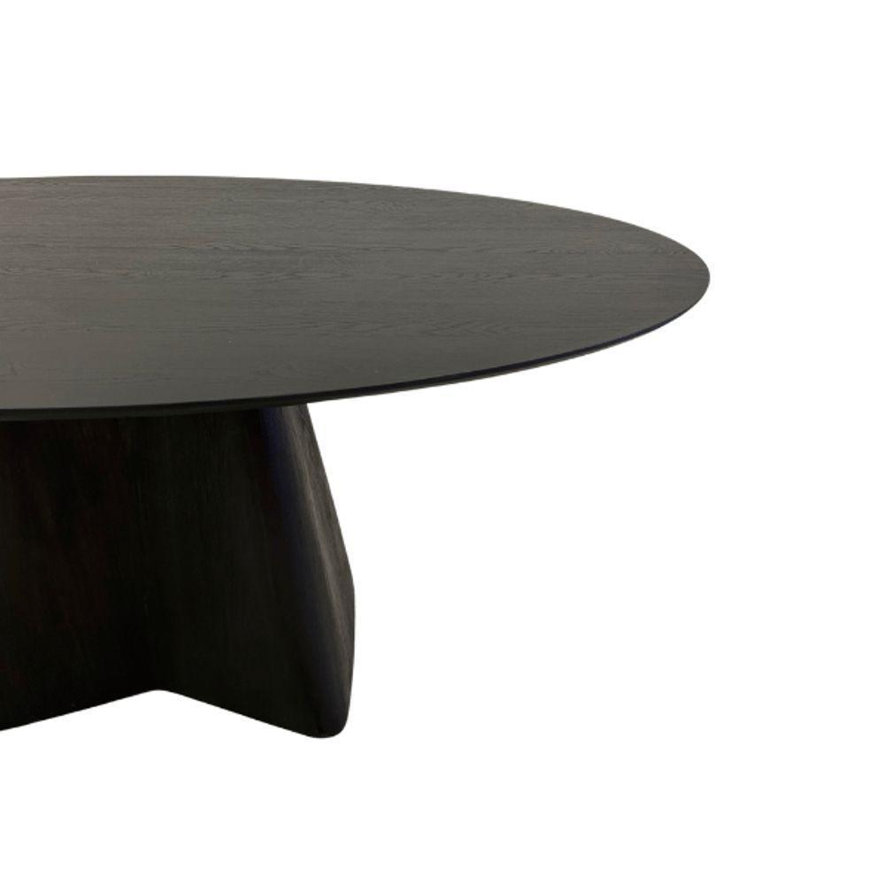 Mesa De Jantar Cone Lazo Oval 140x90 Cm Tampo Ébano Base Ébano Preto - 8