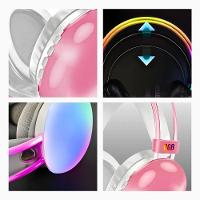 Fone De Ouvido Sem Fio Bluetooth V5.3 Com Led - Rosa - 5