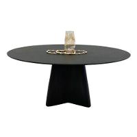 Mesa De Jantar Cone Lazo Oval 180x100 Cm Tampo Ébano Base Ébano Preto - 3