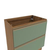 Balcão 2 Gavetas Kappesberg Celeste 100% Mdf Nogueira/ Verde Oliva 80cm - 5