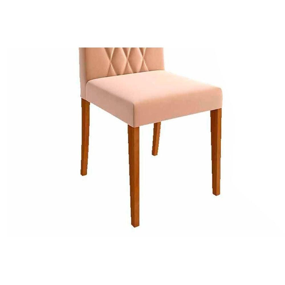 Cadeira Sala De Jantar Juliana Kit 6 Un Madeira/Suede Nude - Cimol - 5