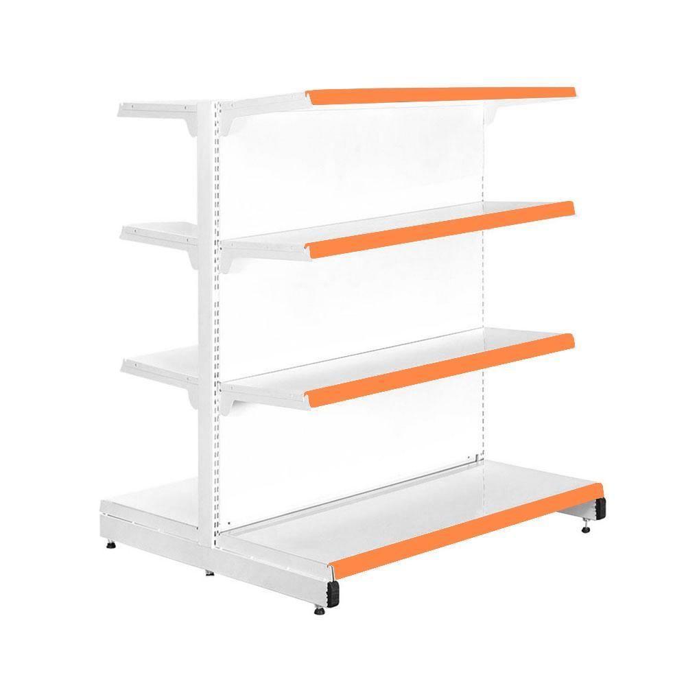 Gôndola Prateleira Para Supermercado 4 Níveis 40x30 New Plus 1,40 Central Inicial Pe Laranja - Sa Gôndolas - 1