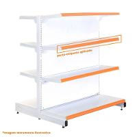 Gôndola Prateleira Para Supermercado 4 Níveis 40x30 New Plus 1,40 Central Inicial Pe Laranja - Sa Gôndolas - 3