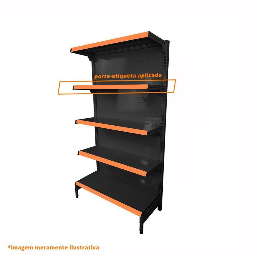 Gôndola Prateleira Preta Para Supermercado 5 Níveis 40x30 New Plus 1,70 Parede Inicial Pe Laranja - Sa Gôndolas - 3