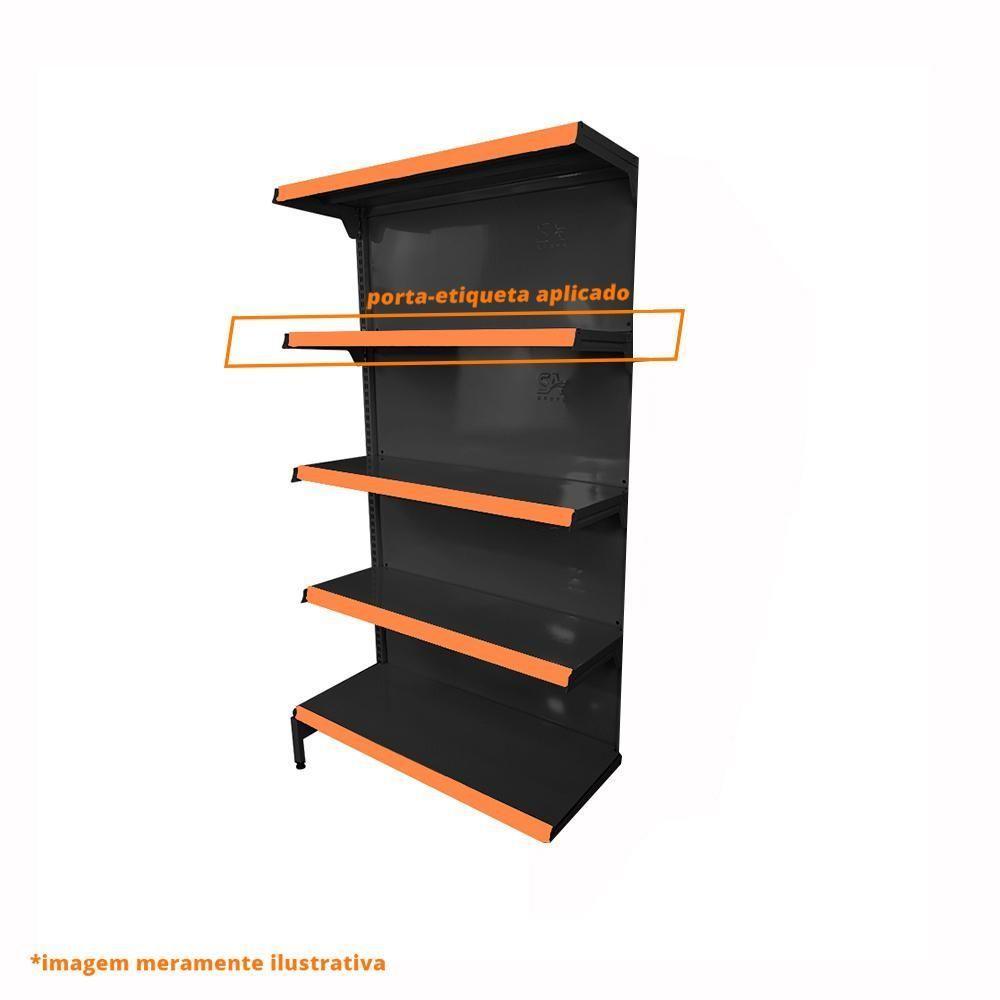 Gôndola Prateleira Preta Para Supermercado 5 Níveis 40x30 New Plus 1,70 Parede Continuação Pe Laranja - Sa Gôndolas - 3