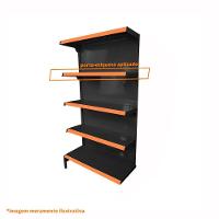 Gôndola Prateleira Preta Para Supermercado 5 Níveis 40x30 New Plus 1,70 Parede Continuação Pe Laranja - Sa Gôndolas - 3