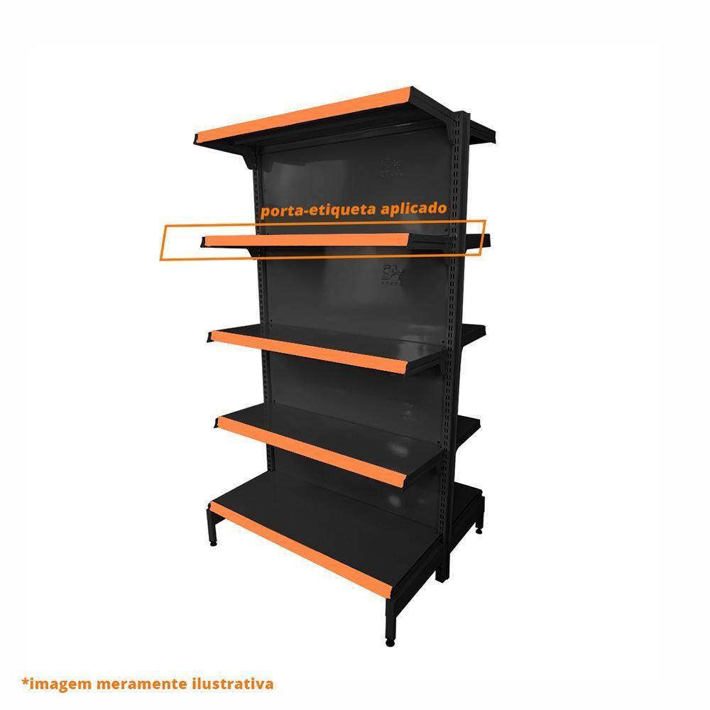 Gôndola Prateleira Preta Para Supermercado 5 Níveis 40x30 New Plus 1,70 Central Inicial Pe Laranja - Sa Gôndolas - 3