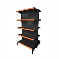 Gôndola Prateleira Preta Para Supermercado 5 Níveis 40x30 New Plus 1,70 Central Inicial Pe Laranja - Sa Gôndolas - 1