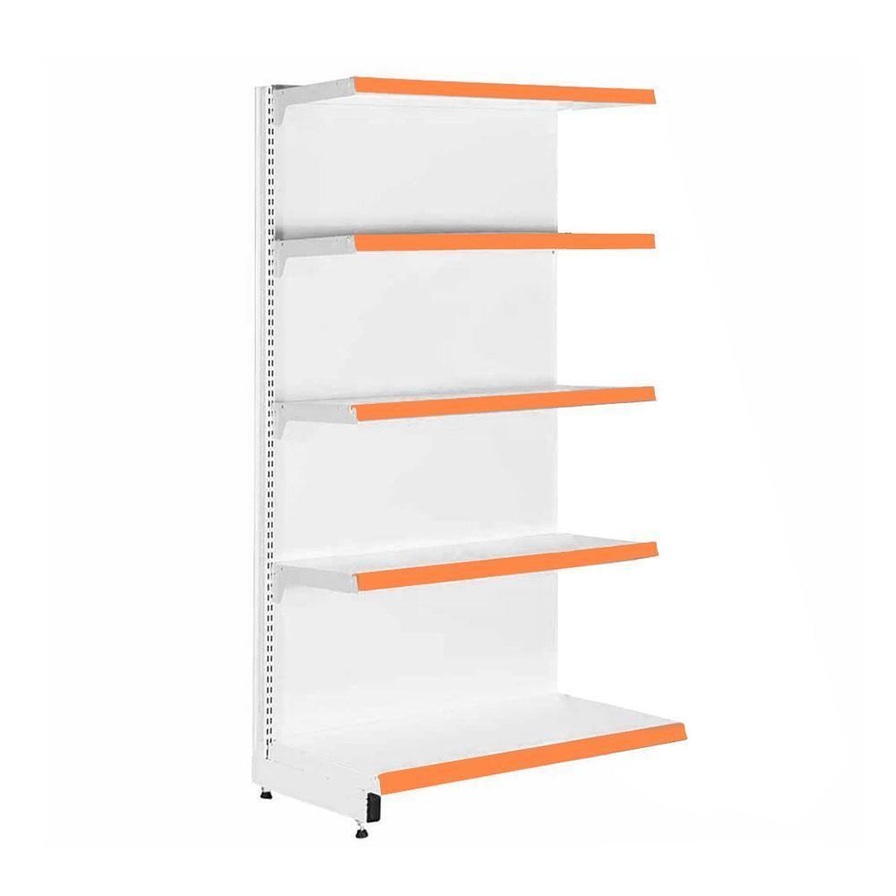 Gôndola Prateleira Para Supermercado 5 Níveis 40x30 New Plus 1,70 Parede Continuação Pe Laranja - Sa Gôndolas - 1