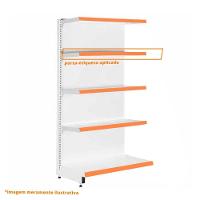 Gôndola Prateleira Para Supermercado 5 Níveis 40x30 New Plus 1,70 Parede Continuação Pe Laranja - Sa Gôndolas - 6