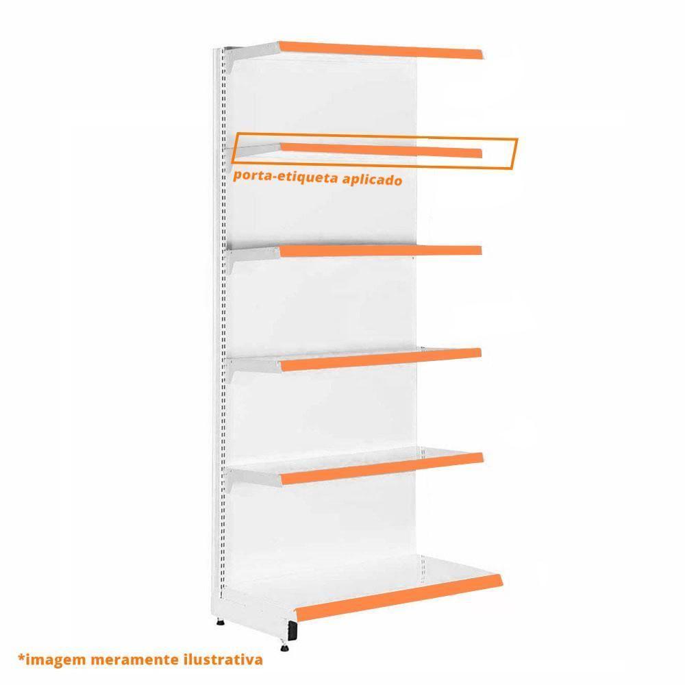 Gôndola Prateleira Para Supermercado 6 Níveis 40x30 New Plus 2,00 Parede Continuação Pe Laranja - Sa Gôndolas - 2