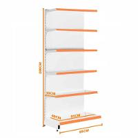 Gôndola Prateleira Para Supermercado 6 Níveis 40x30 New Plus 2,00 Parede Continuação Pe Laranja - Sa Gôndolas - 3