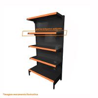 Gôndola Prateleira Preta Para Supermercados 5 Níveis 40x30 New Plus 1,70 Ponta Pe Laranja - Sa Gôndolas - 3