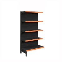 Gôndola Prateleira Preta Para Supermercado 5 Níveis 40x30 New Plus 1,70 Central Continuação Pe Laranja - Sa Gôndolas - 1