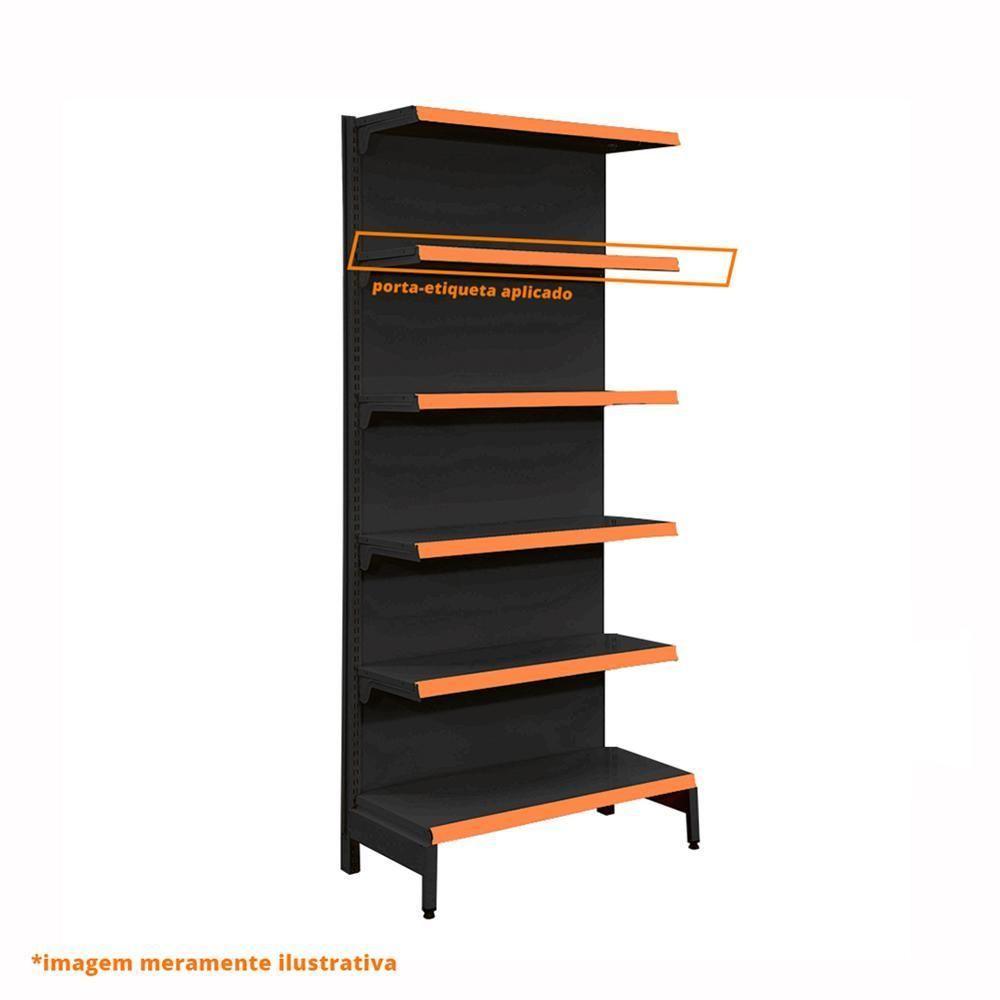 Gôndola Prateleira Preta Para Supermercado 6 Níveis 40x30 New Plus 2,00 Parede Inicial Pe Laranja - Sa Gôndolas - 3