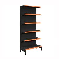 Gôndola Prateleira Preta Para Supermercado 6 Níveis 40x30 New Plus 2,00 Parede Inicial Pe Laranja - Sa Gôndolas - 1