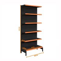 Gôndola Prateleira Preta Para Supermercado 6 Níveis 40x30 New Plus 2,00 Parede Inicial Pe Laranja - Sa Gôndolas - 2