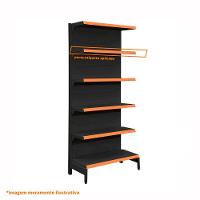 Gôndola Prateleira Preta Para Supermercado 6 Níveis 40x30 New Plus 2,00 Parede Inicial Pe Laranja - Sa Gôndolas - 3