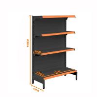 Gôndola Prateleira Preta Para Supermercado 4 Níveis 40x30 New Plus 1,40 Ponta Pe Laranja - Sa Gôndolas - 2