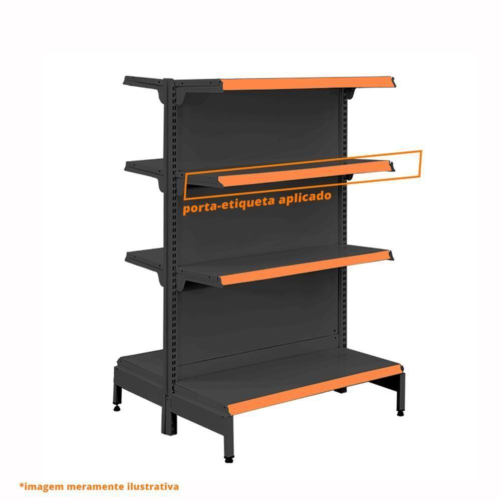 Gôndola Prateleira Preta Para Supermercado 4 Níveis 40x30 New Plus 1,40 Central Inicial Pe Laranja - Sa Gôndolas - 3