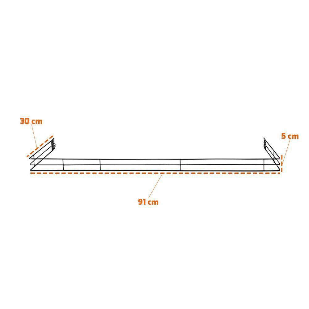 Kit - 6 Aparadores Aramados Em U Para Organização De Gôndola 30x91 Preto - Sa Gôndolas - 2
