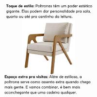 Kit 2 Poltrona Decorativa Puff Sala Moderno Escritório Lana Linho Bege - 6