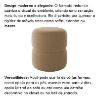 Kit 2 Poltrona Decorativa Puff Sala Moderno Escritório Lana Linho Bege - 7