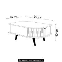 Mesa De Centro Para Sala 90cm Indy Z10 Off-cinamomo - Mpozenato