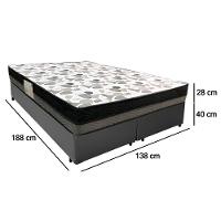 Cama Box Casal Sintético Bipartido + Colchão Ortobom Iso Dupla Face 138x188x60 Cinza - 3