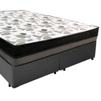 Cama Box Casal Sintético Bipartido + Colchão Ortobom Iso Dupla Face 138x188x60 Cinza - 7