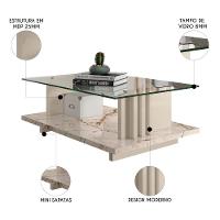 Mesa De Centro Com Detalhe Ripado Fire Z10 Off-calacata - Mpozenato - 3