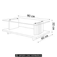 Mesa De Centro Com Detalhe Ripado Fire Z10 Off-calacata - Mpozenato