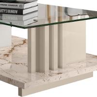 Mesa De Centro Com Detalhe Ripado Fire Z10 Off-calacata - Mpozenato - 6