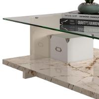 Mesa De Centro Com Detalhe Ripado Fire Z10 Off-calacata - Mpozenato - 7